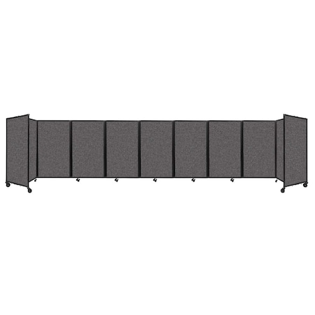 Versare Room Divider 360 Folding Portable Partition 25' x 5' Charcoal Gray Fabric 1160907